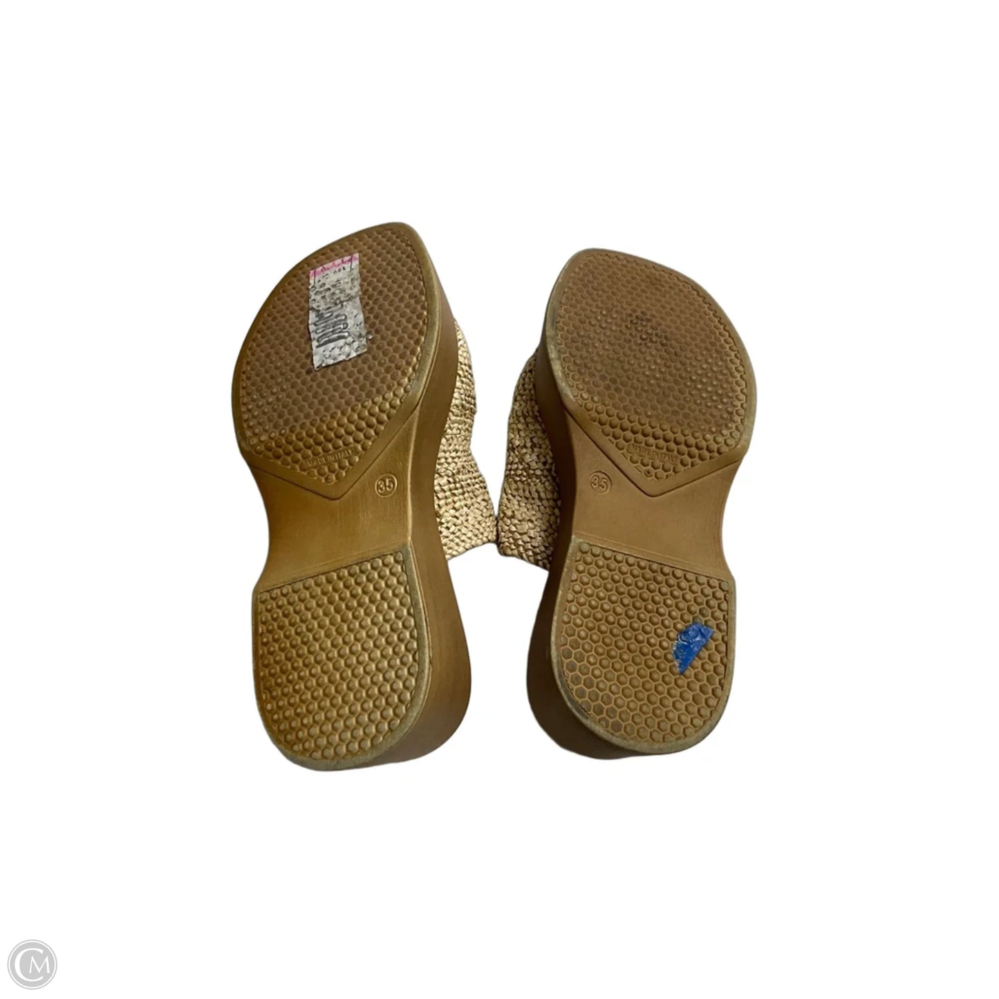 Sandals Heels Platform By Steve Madden In Tan, Size: 6