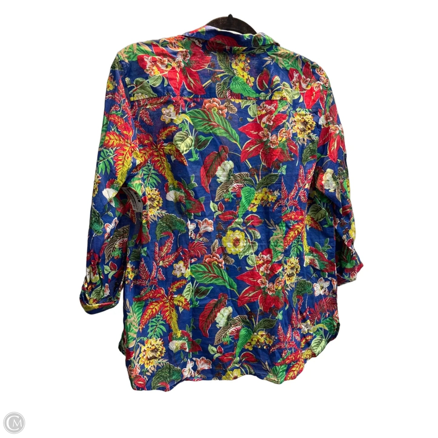 Top Long Sleeve By Talbots In Floral Print, Size: L