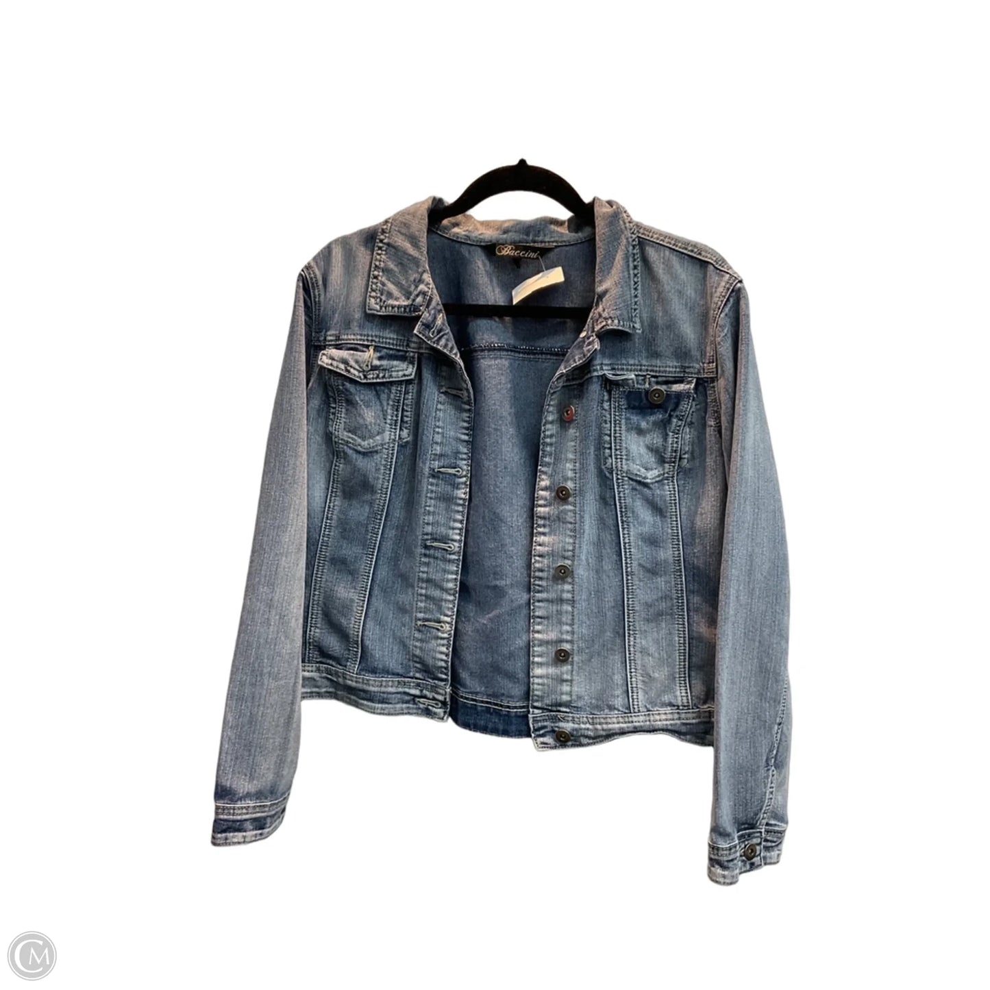 Jacket Denim By Baccini In Blue Denim, Size: L