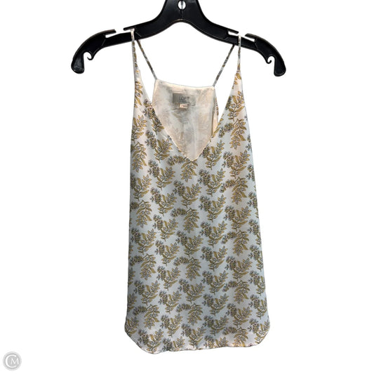 Top Sleeveless By Loft In White & Yellow, Size: S