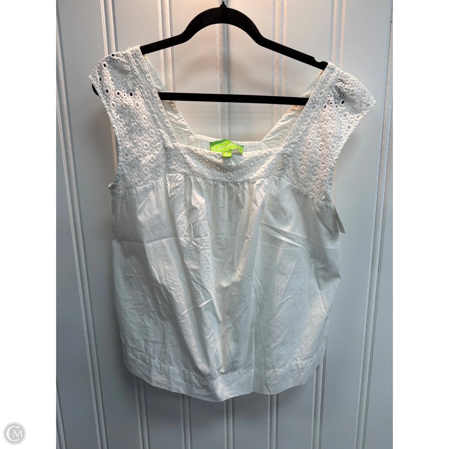 Top Sleeveless By Cappagallo In White, Size: M