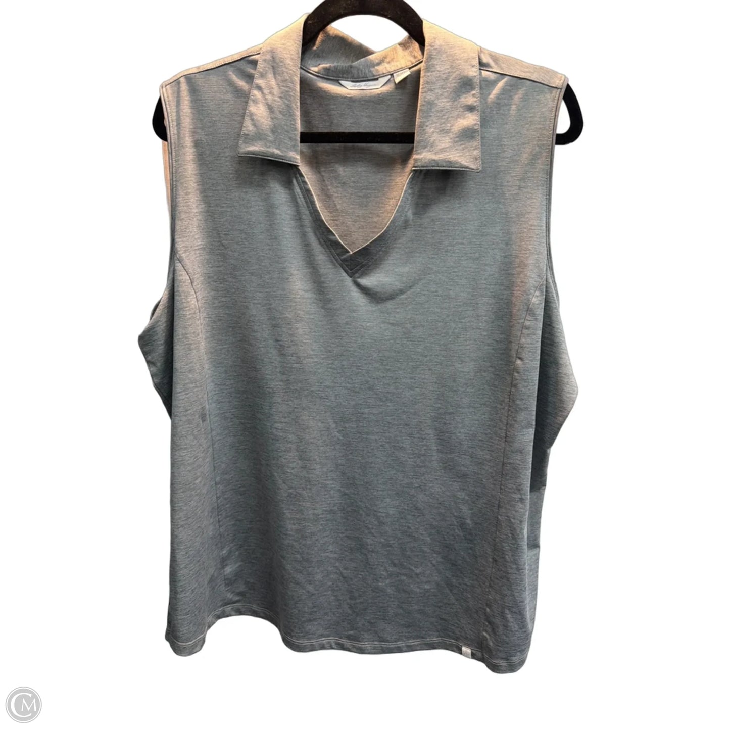 Top Sleeveless By Lady Hagen In Grey, Size: Xxl