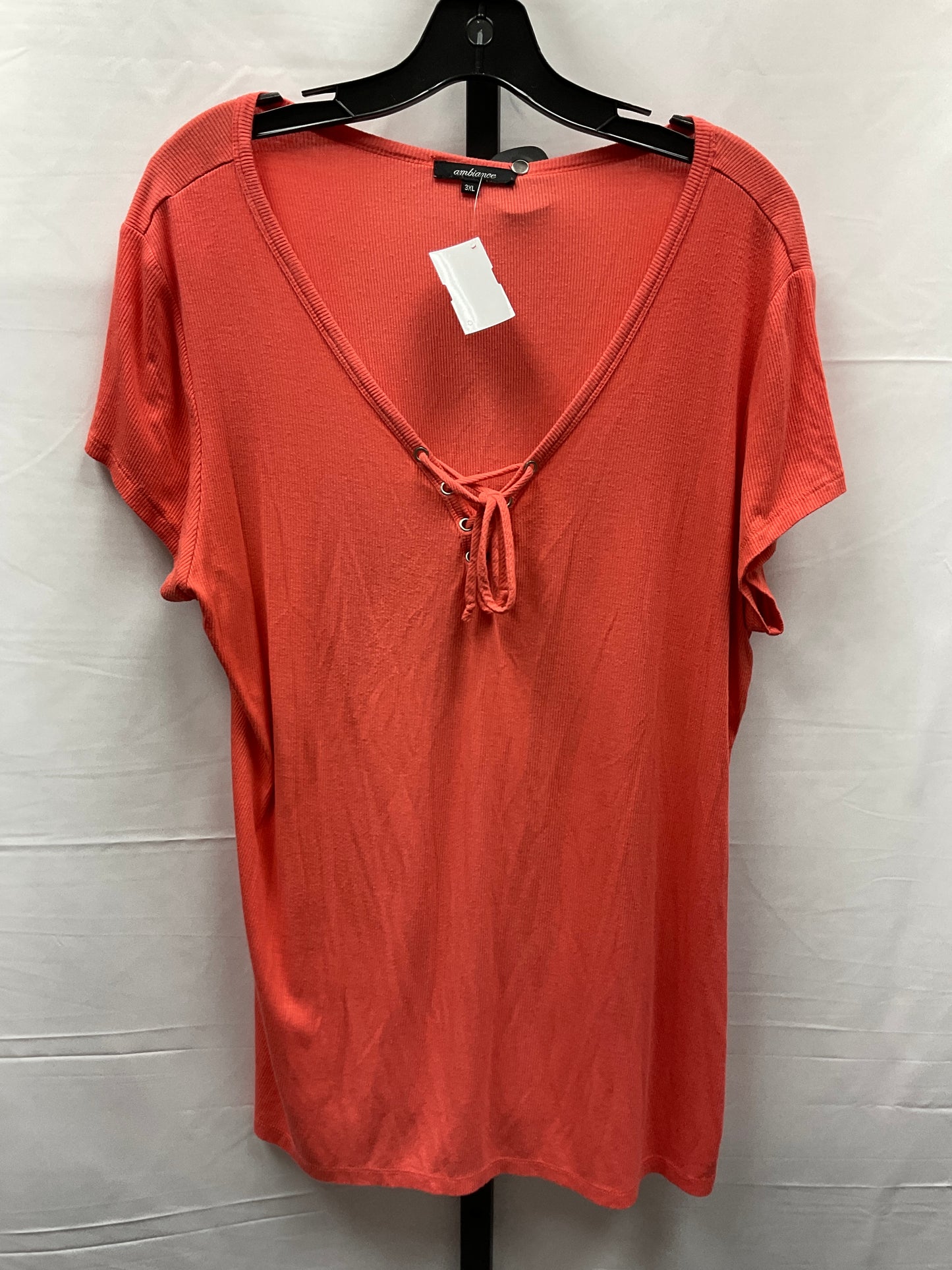 Orange Top Short Sleeve Ambiance Apparel, Size 3x