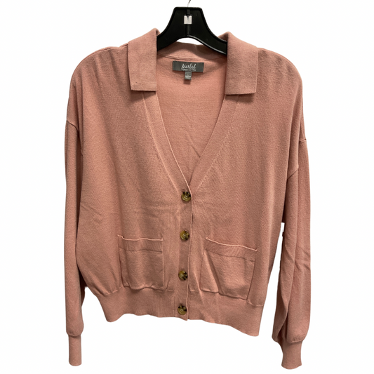 Sweater Cardigan By Marled In Peach, Size: L