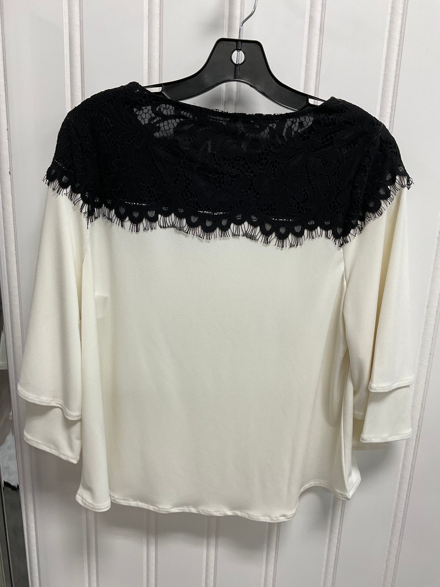 Top Long Sleeve By Chicos In Black & White, Size: Mp