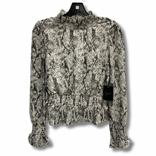 Top Long Sleeve By Japna In Snakeskin Print, Size: S