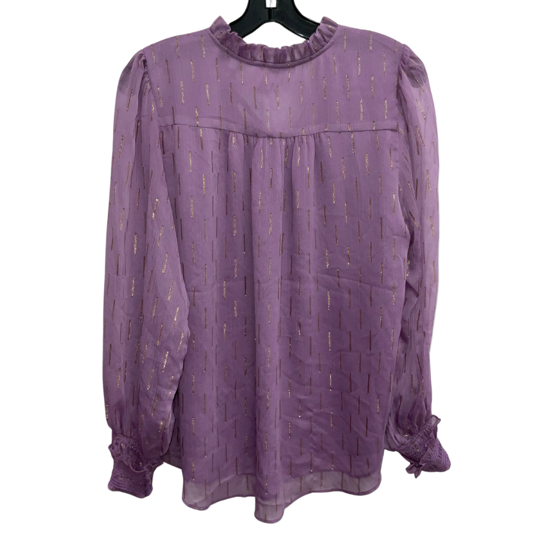 Top Long Sleeve By Clothes Mentor In Purple & Silver, Size: M