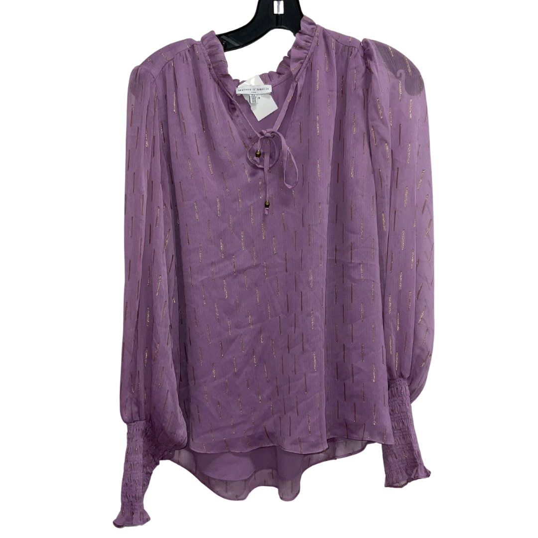 Top Long Sleeve By Clothes Mentor In Purple & Silver, Size: M