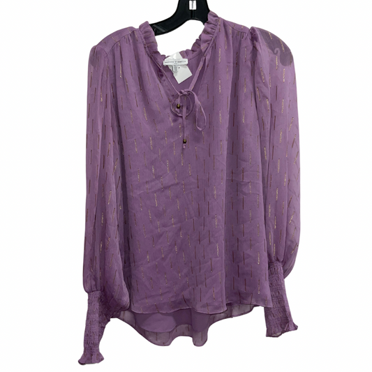 Top Long Sleeve By Clothes Mentor In Purple & Silver, Size: M