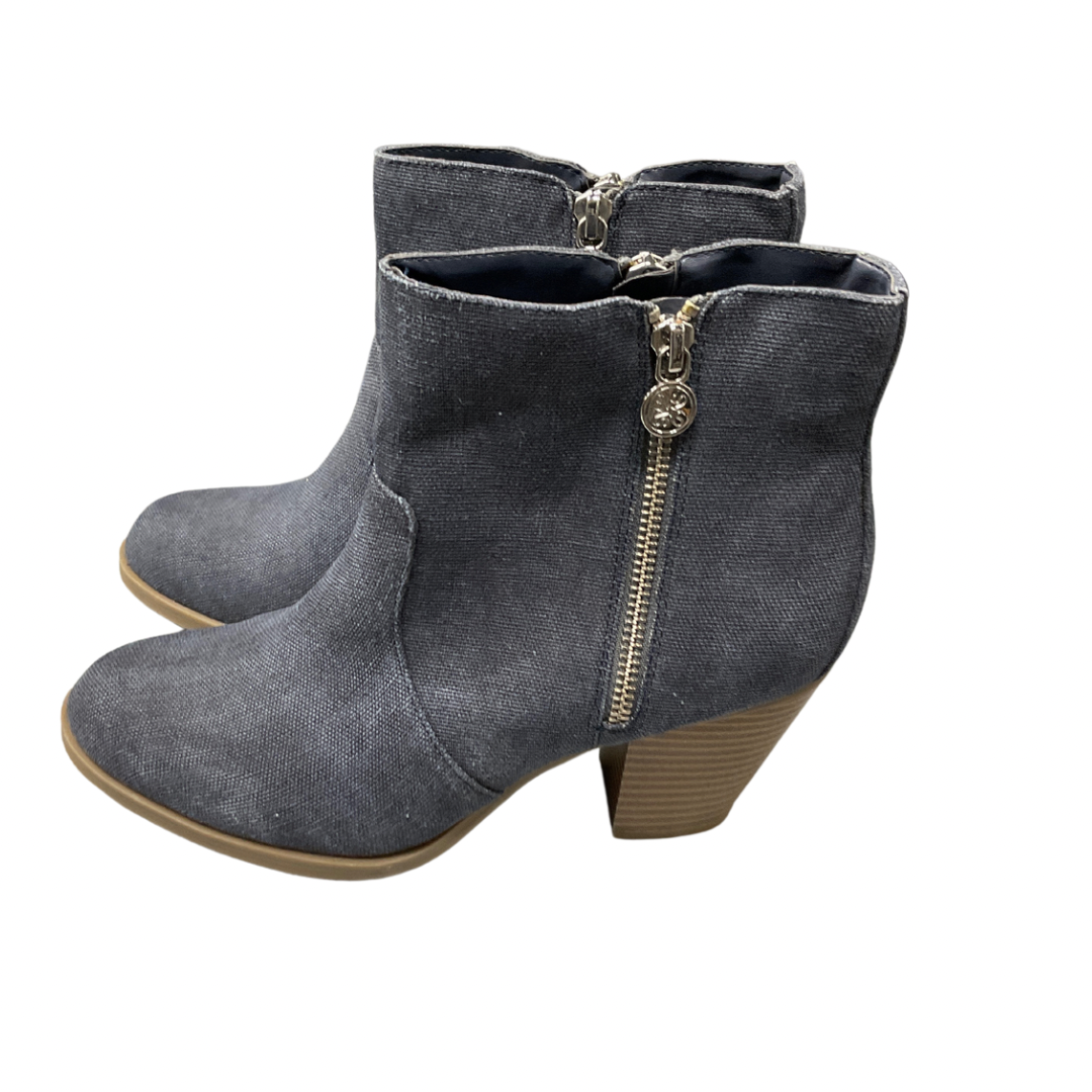 Boots Ankle Heels By Journee In Blue Denim, Size: 7.5