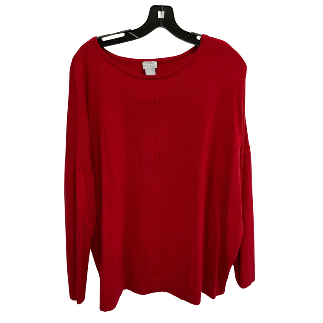 Sweater By Chicos In Red, Size: L