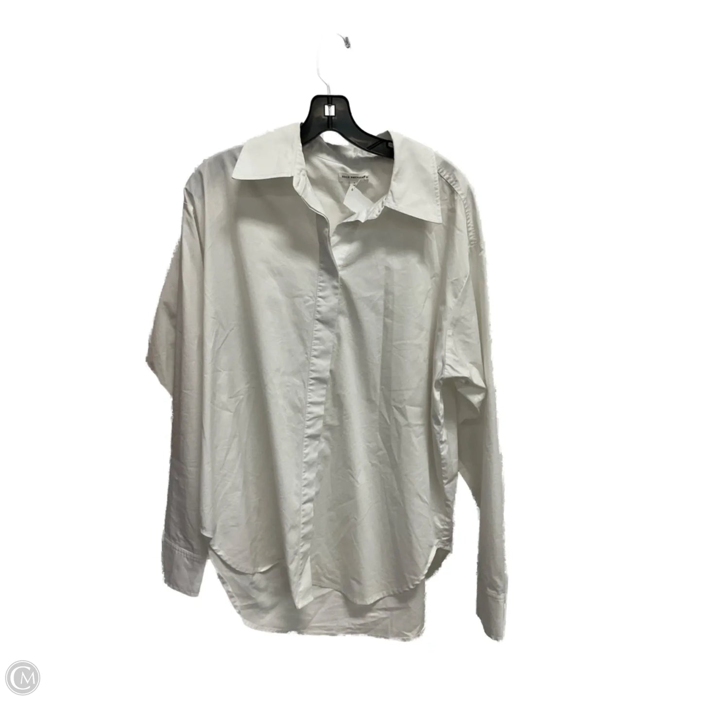 Blouse Long Sleeve By Good American In White, Size: M