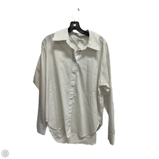 Blouse Long Sleeve By Good American In White, Size: M