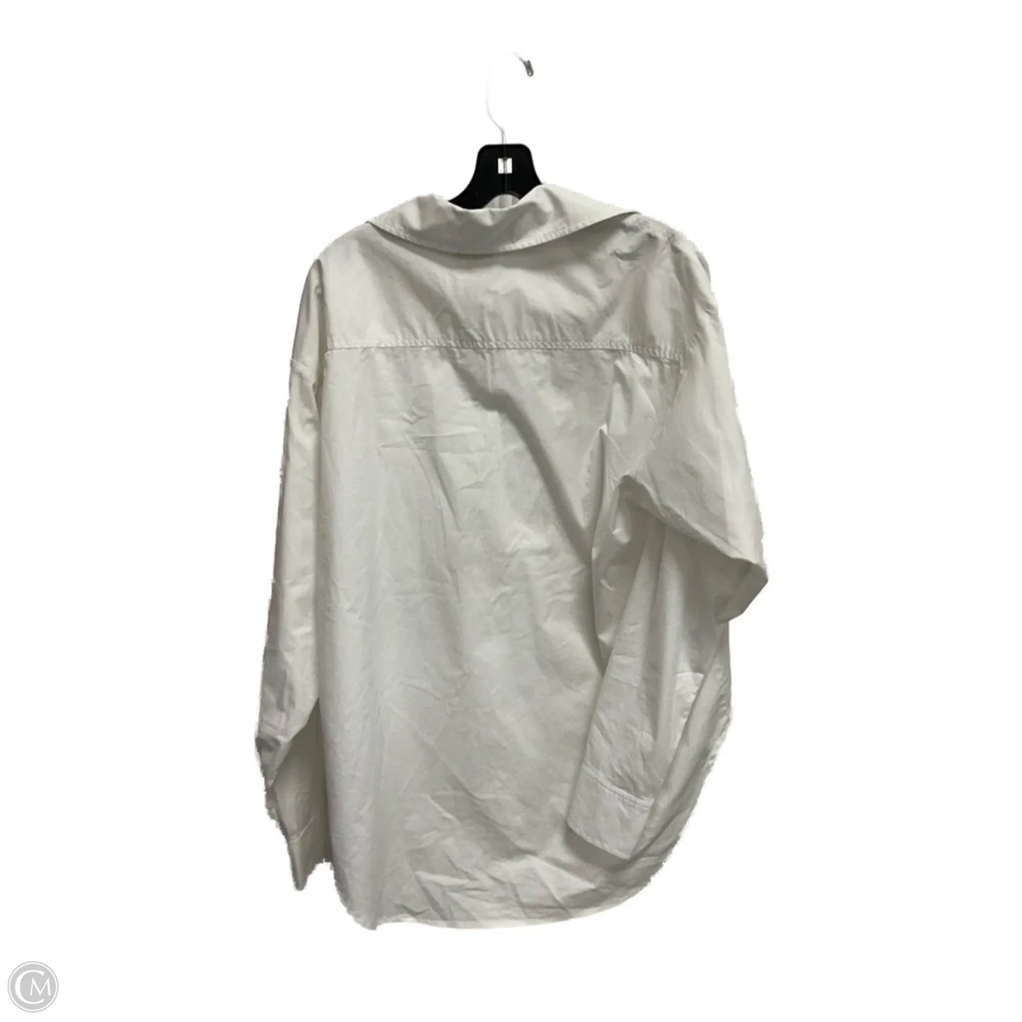 Blouse Long Sleeve By Good American In White, Size: M