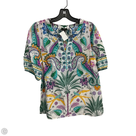 Top Short Sleeve By Talbots In Paisley Print, Size: M