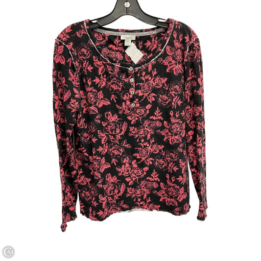Top Long Sleeve By Sundance In Black & Pink, Size: M