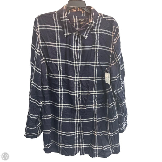Top Long Sleeve By Talbots In Striped Pattern, Size: 1x
