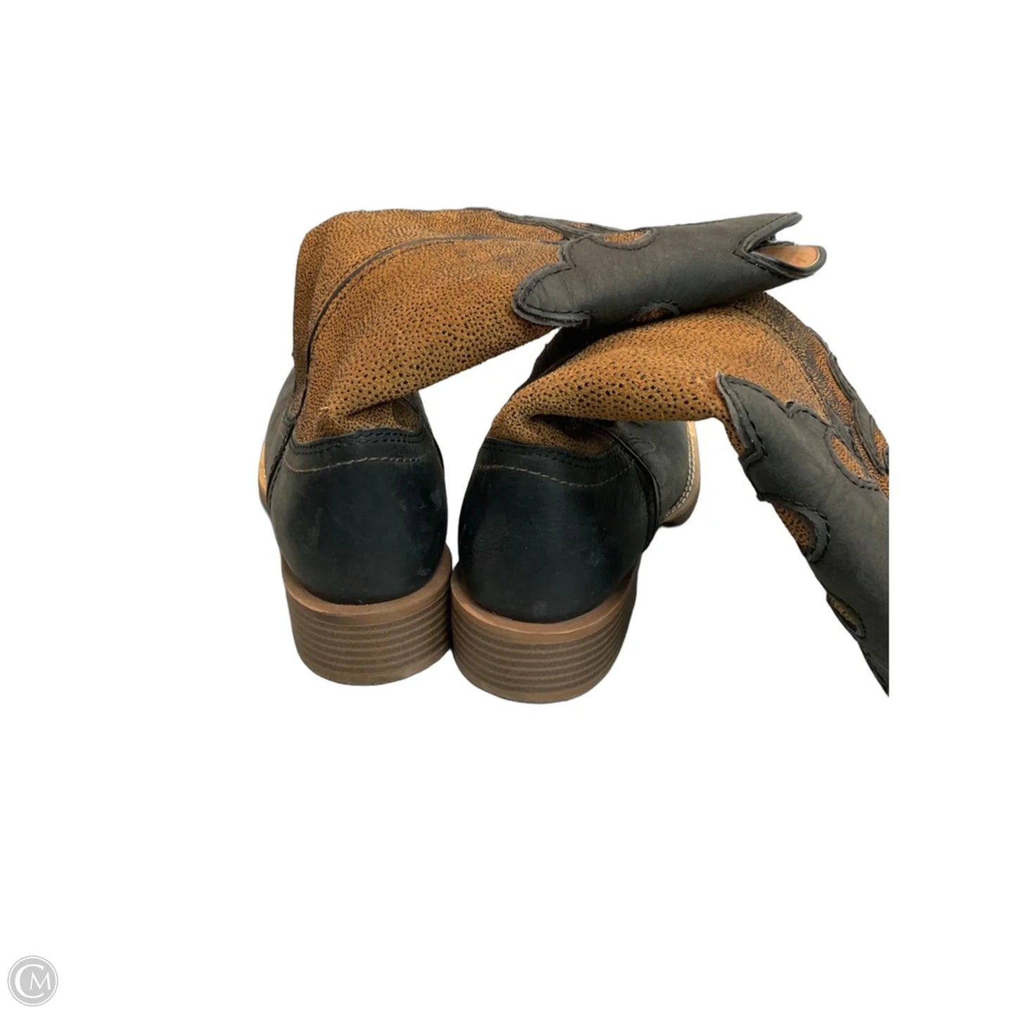 Boots Mid-calf Heels By Justin In Brown, Size: 7