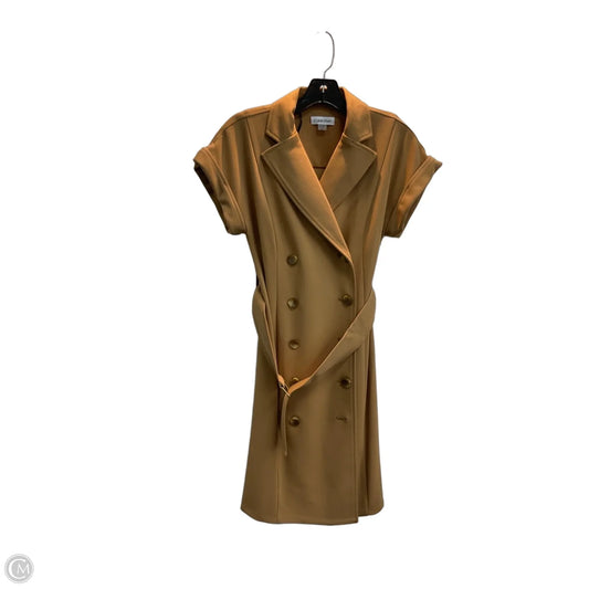 Dress Work By Calvin Klein In Tan, Size: 2
