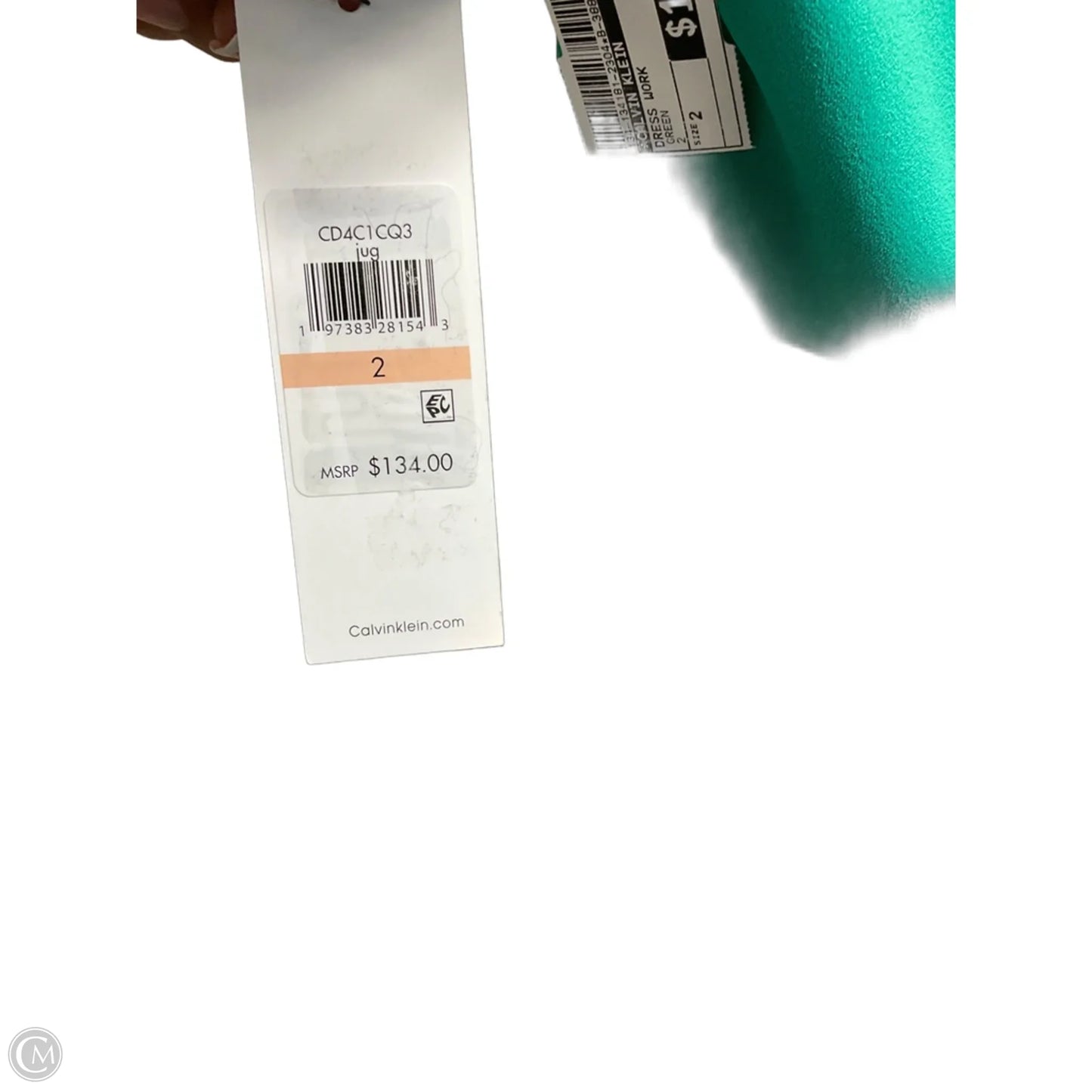 Dress Work By Calvin Klein In Green, Size: 2