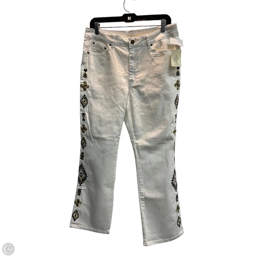 Jeans Straight By Clothes Mentor In White, Size: L