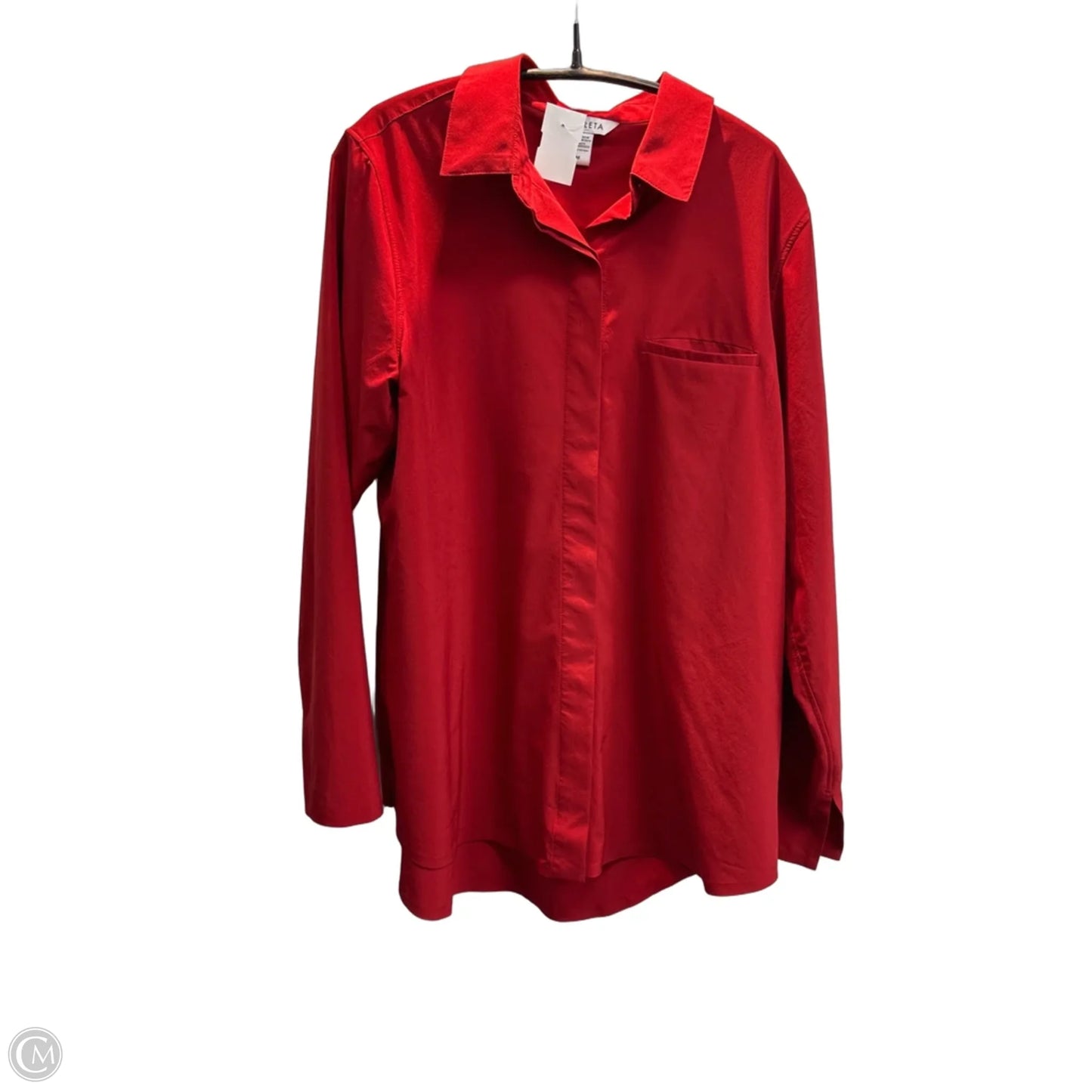 Blouse Long Sleeve By Athleta In Red, Size: M