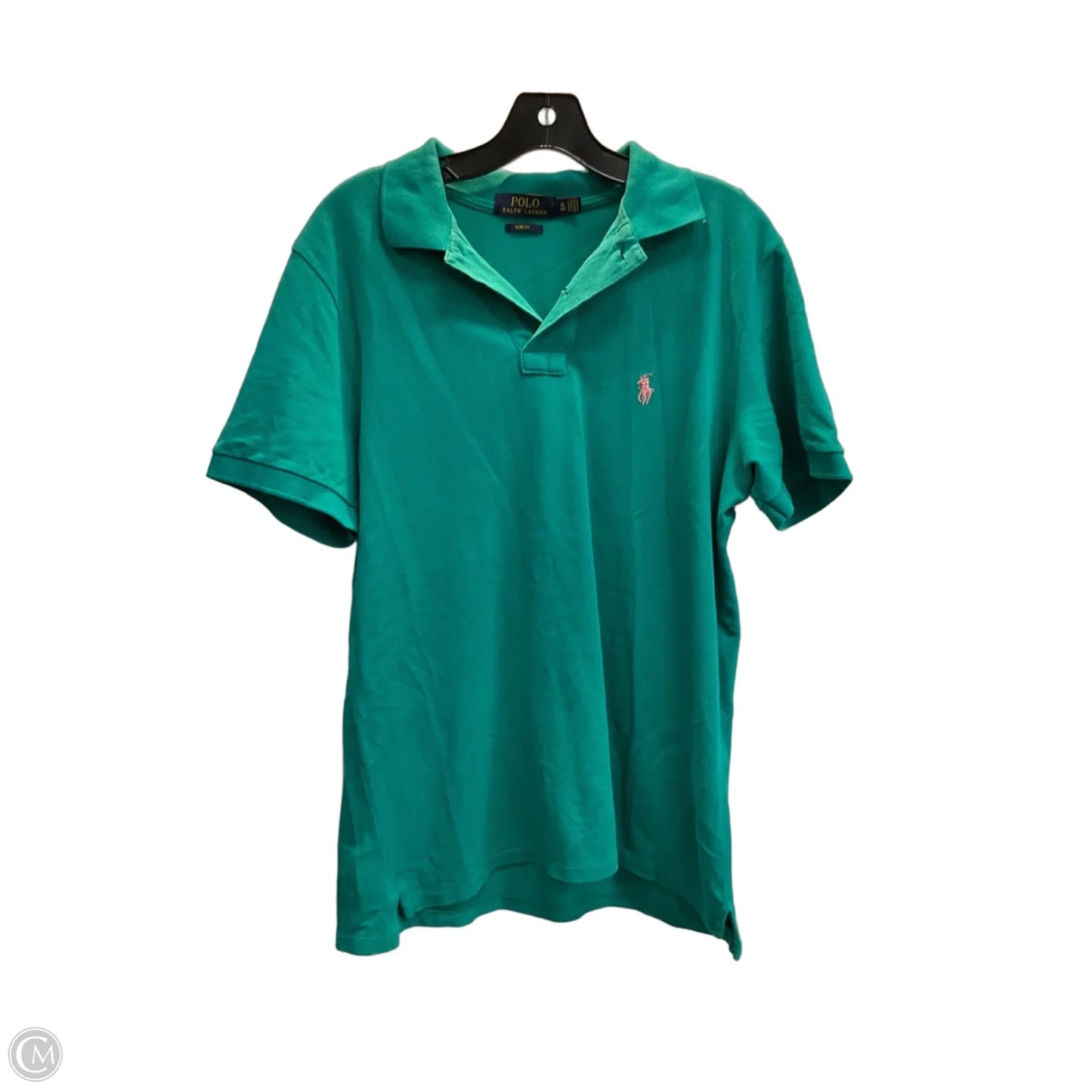 Top Short Sleeve By Polo Ralph Lauren In Aqua, Size: Xl