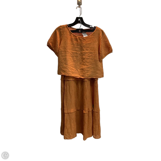 Skirt Set 2pc By Clothes Mentor In Orange, Size: S