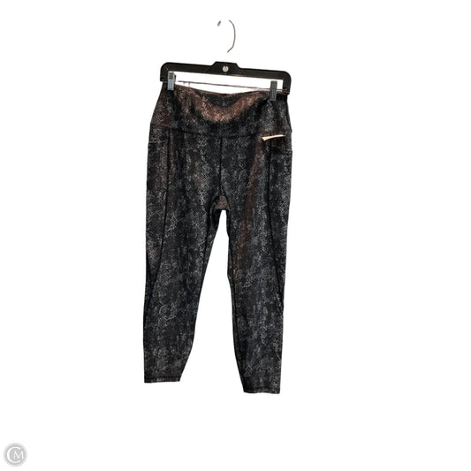 Athletic Leggings By Rbx In Black & Grey, Size: L