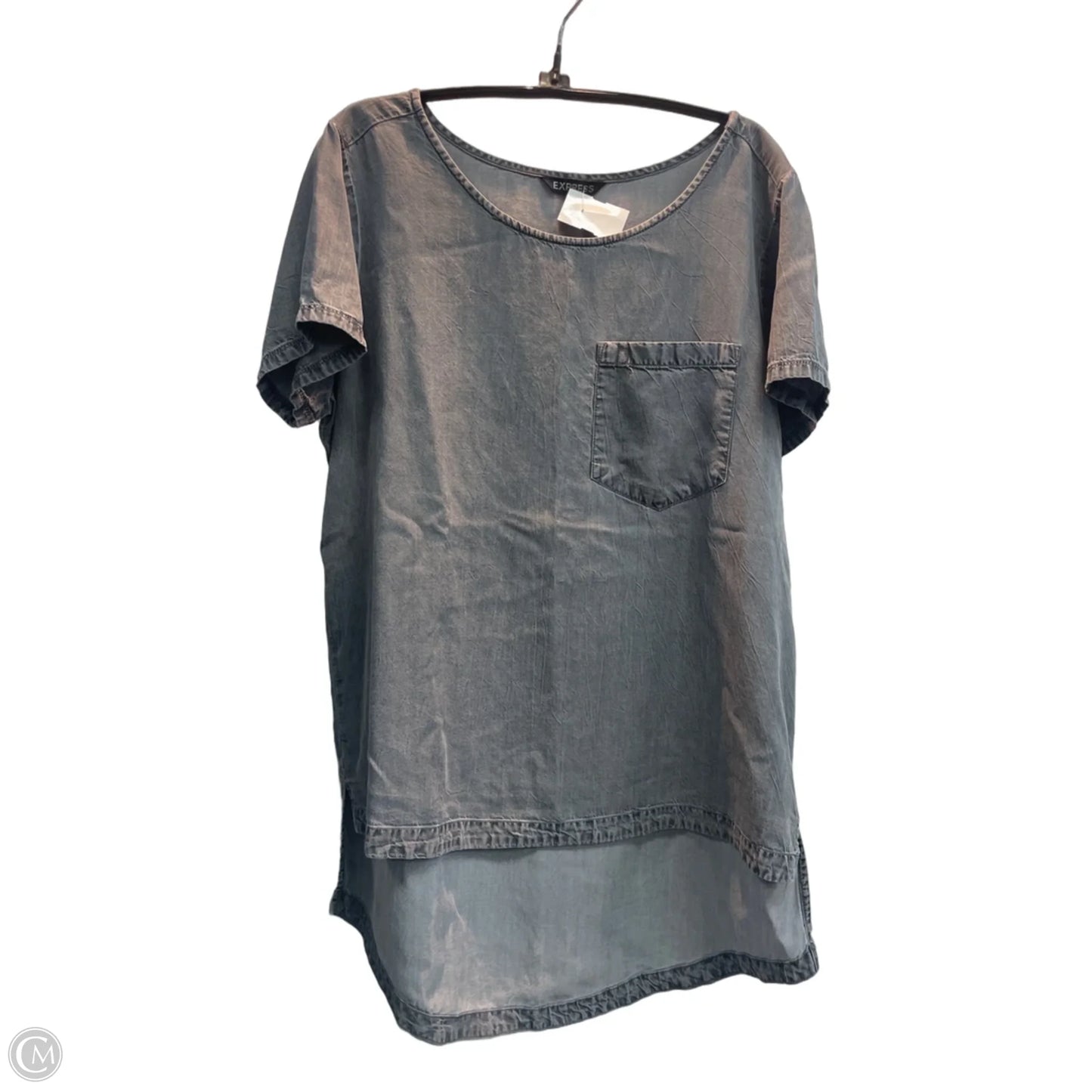 Top Short Sleeve By Express In Grey, Size: L
