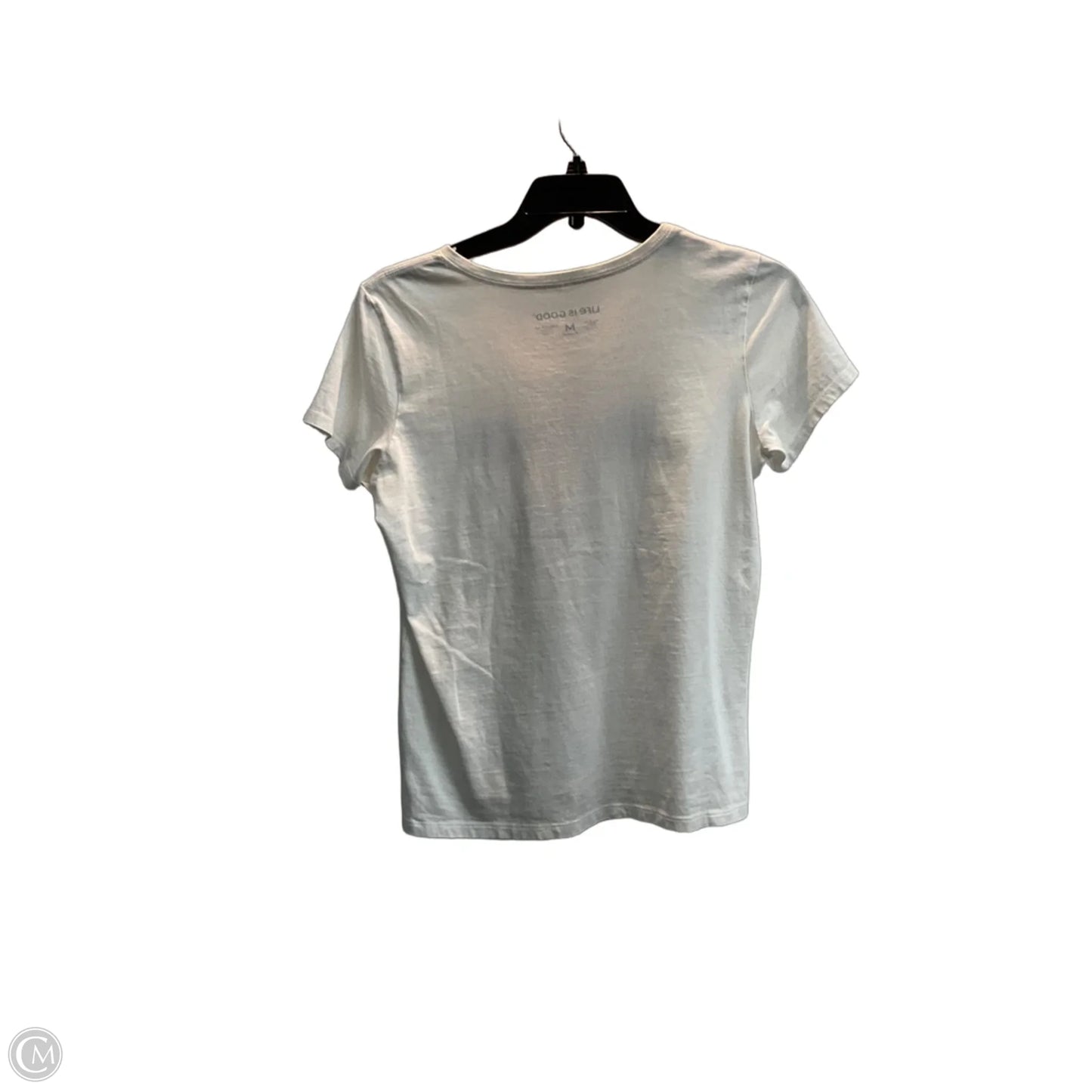 Top Short Sleeve By Life Is Good In White, Size: M