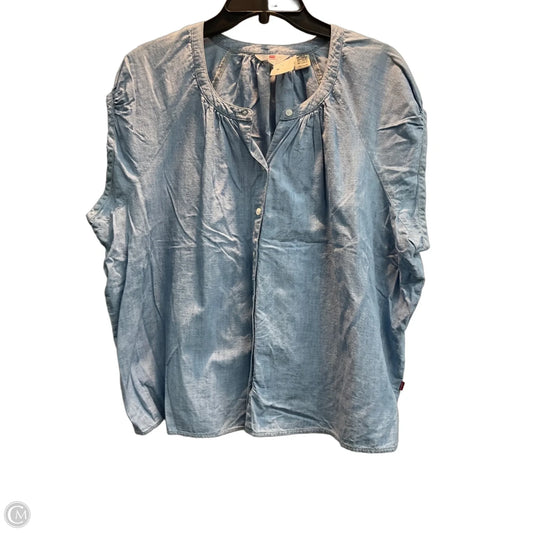 Top Short Sleeve By Levis In Blue Denim, Size: Xxl