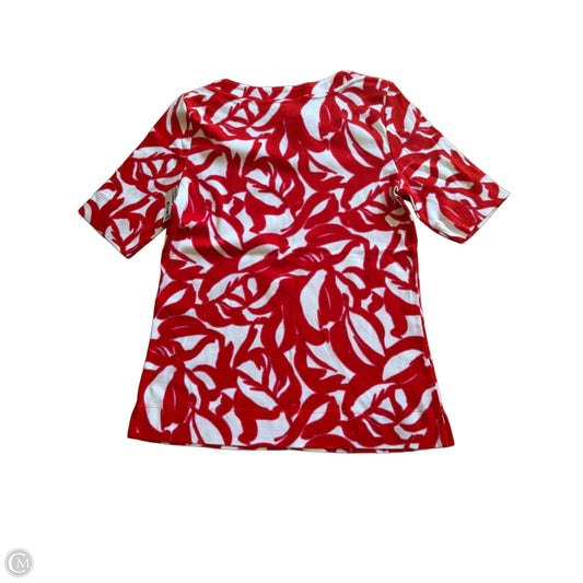 Top Short Sleeve By Chicos In Red & White, Size: S