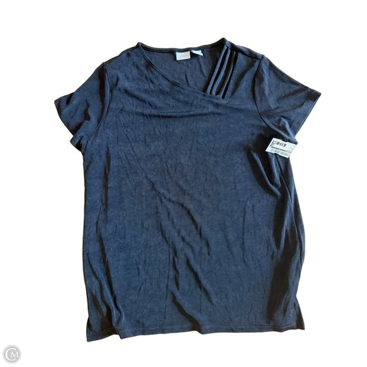 Top Short Sleeve By Chicos In Black, Size: L