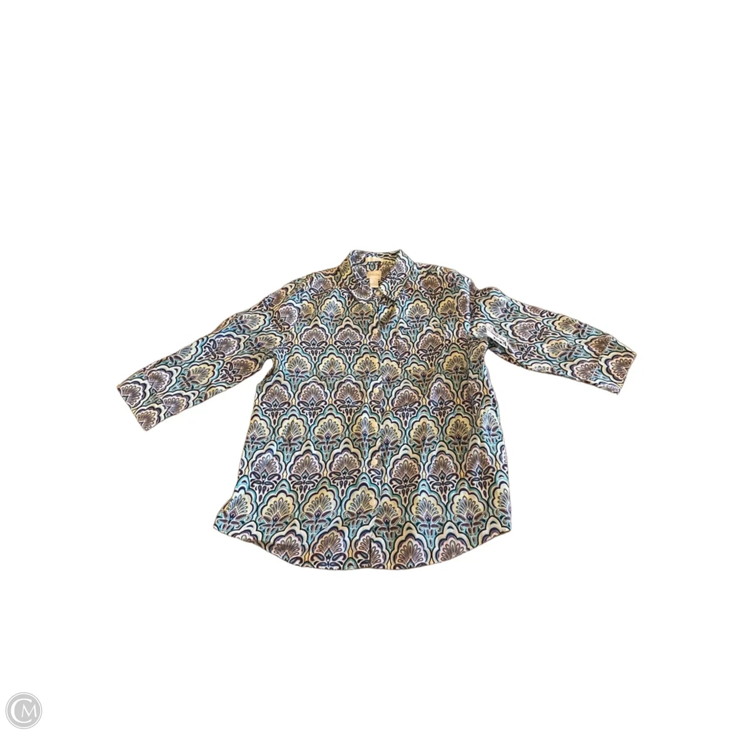 Top 3/4 Sleeve By Chicos In Paisley Print, Size: M