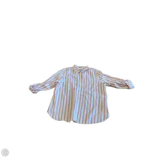 Blouse Long Sleeve By Chicos In Striped Pattern, Size: L