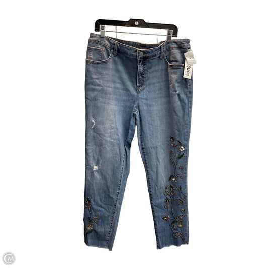 Jeans Cropped By Chicos In Blue Denim, Size: 16l