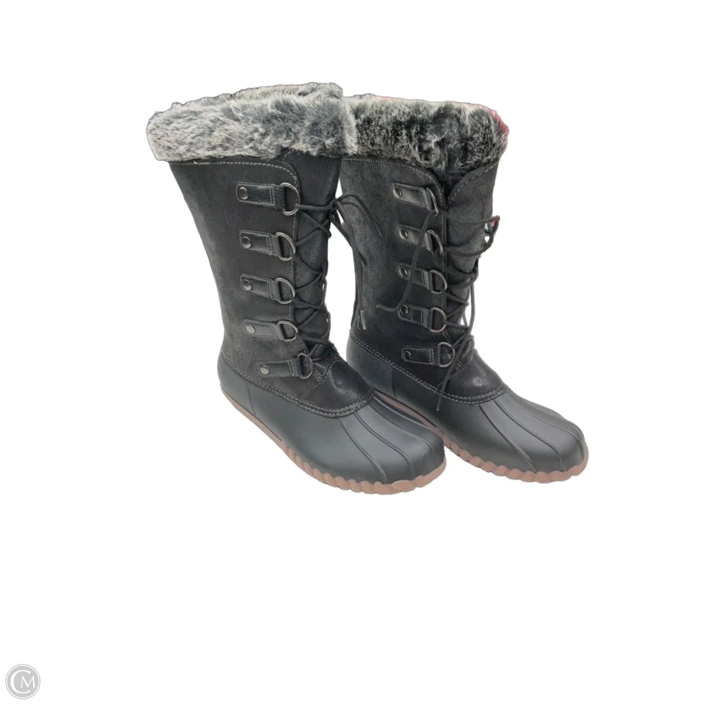 Boots Mid-calf Flats By Yuu Collection In Black, Size: 10