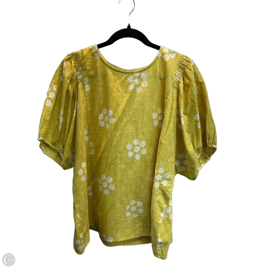 Top Short Sleeve By Ivy Jane In Yellow, Size: Xl