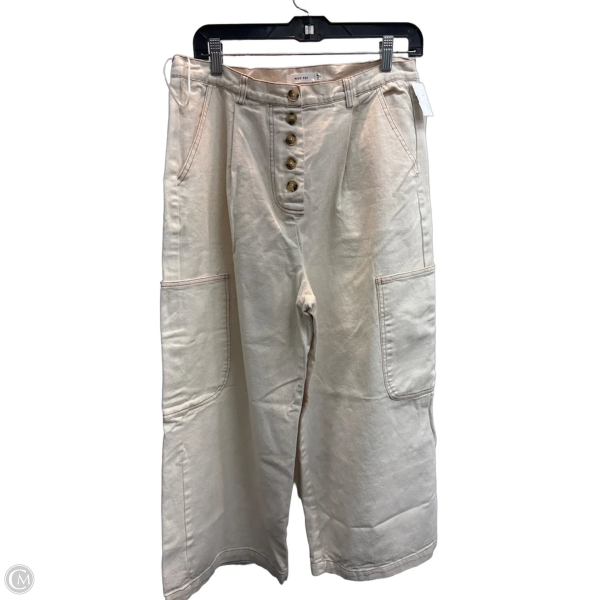 Jeans Wide Leg By Mod Ref In Cream, Size: Xl