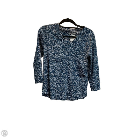 Top Long Sleeve By Chicos In Blue & White, Size: M