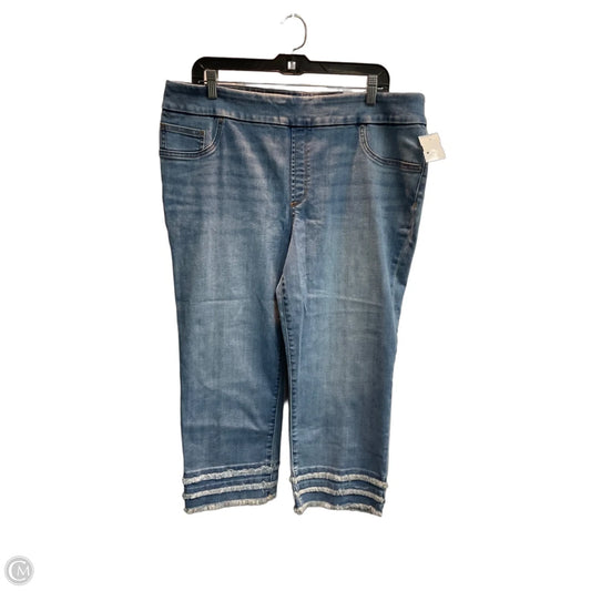 Jeans Cropped By Chicos In Blue Denim, Size: Xl