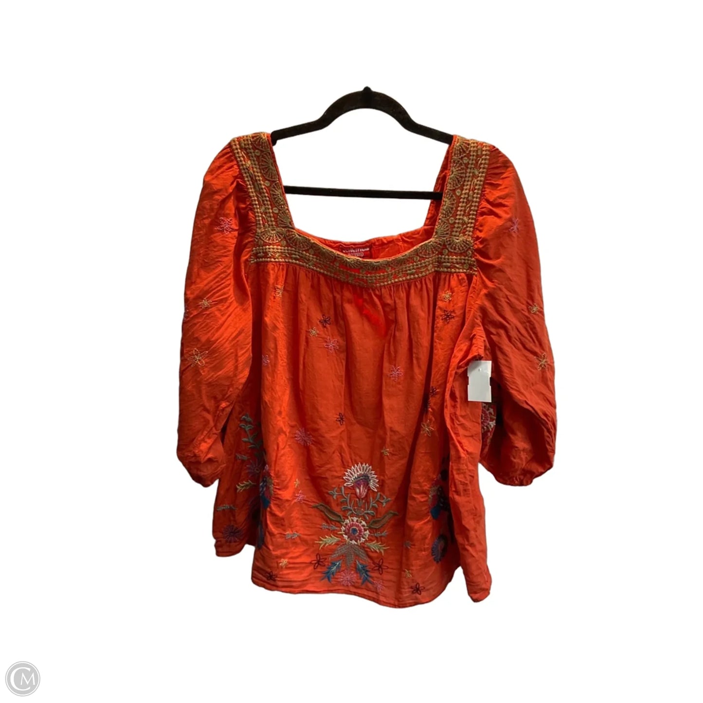 Top Short Sleeve By Johnny Was In Orange, Size: Xl