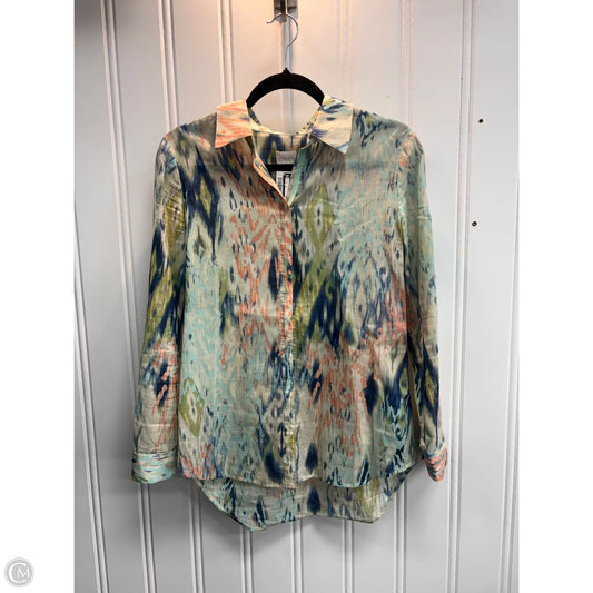 Blouse Long Sleeve By Chicos In Multi-colored, Size: S
