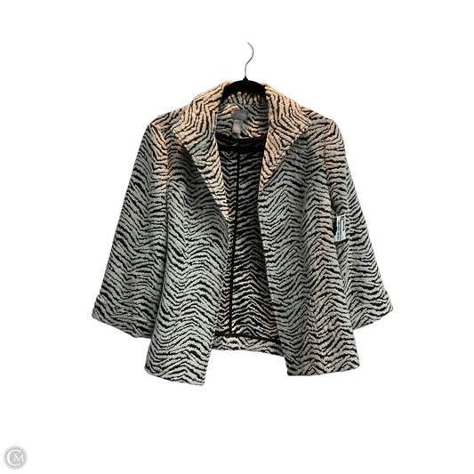 Jacket Moto By Chicos In Zebra Print, Size: M
