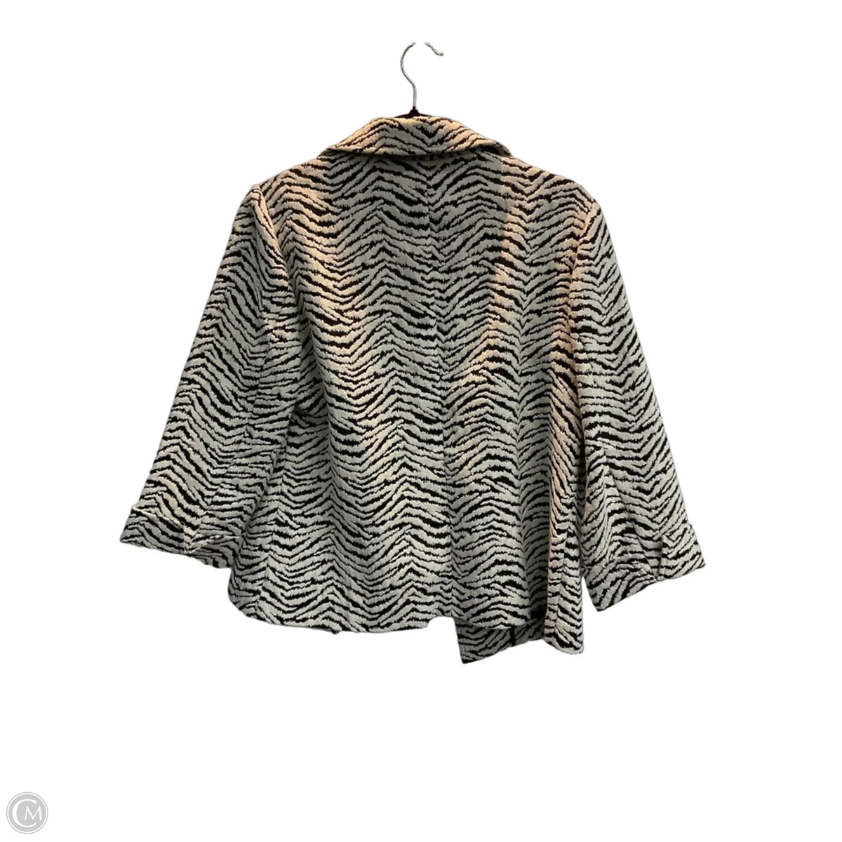 Jacket Moto By Chicos In Zebra Print, Size: M