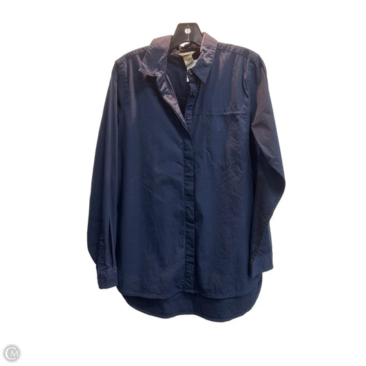 Blouse Long Sleeve By Duluth Trading In Navy, Size: M