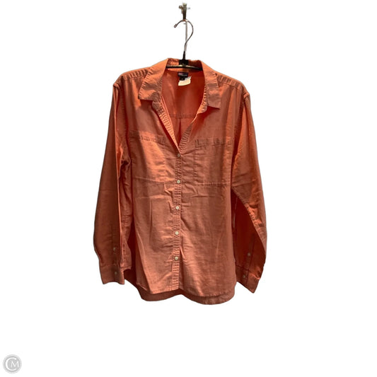 Blouse Long Sleeve By Patagonia In Orange, Size: M
