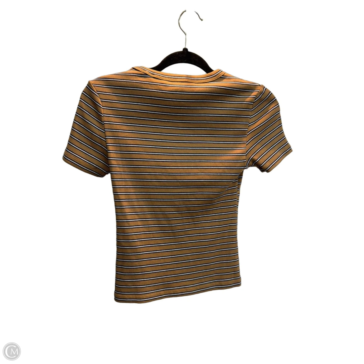 Top Short Sleeve Basic By Veronica Beard In Black & Tan, Size: Xs