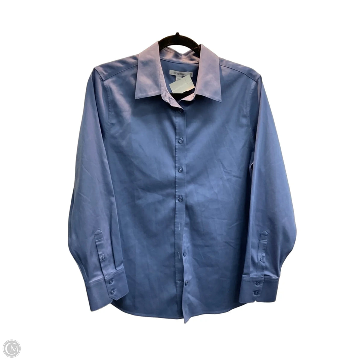 Blouse Long Sleeve By Chicos In Blue, Size: M